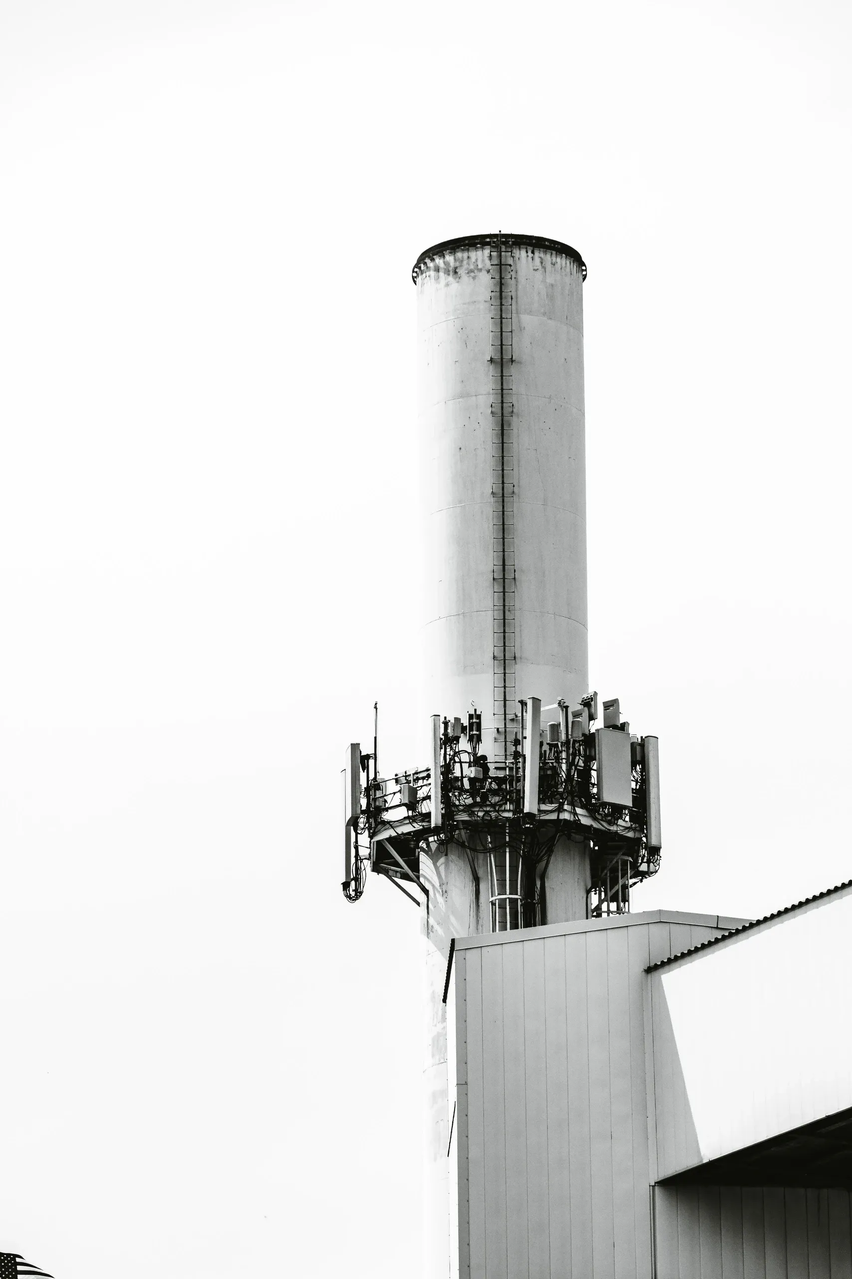 A Black and White smokestack.